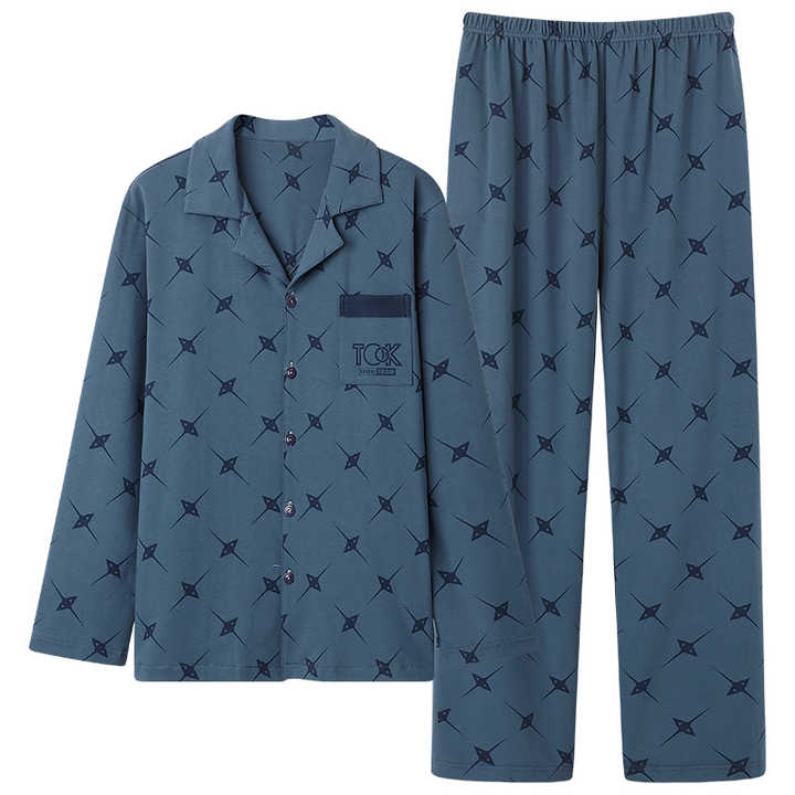 Spring and autumn men's cotton night suit jacket. 