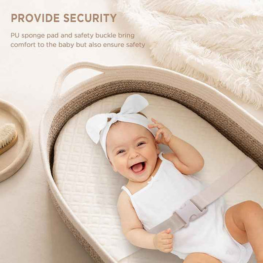 سلال مغيرة الجودة للأطفال حديثي الولادة مقاومة للماء من حبل قطني منسوج Quality Changing Baskets for Newborns, Waterproof, Woven Cotton Rope