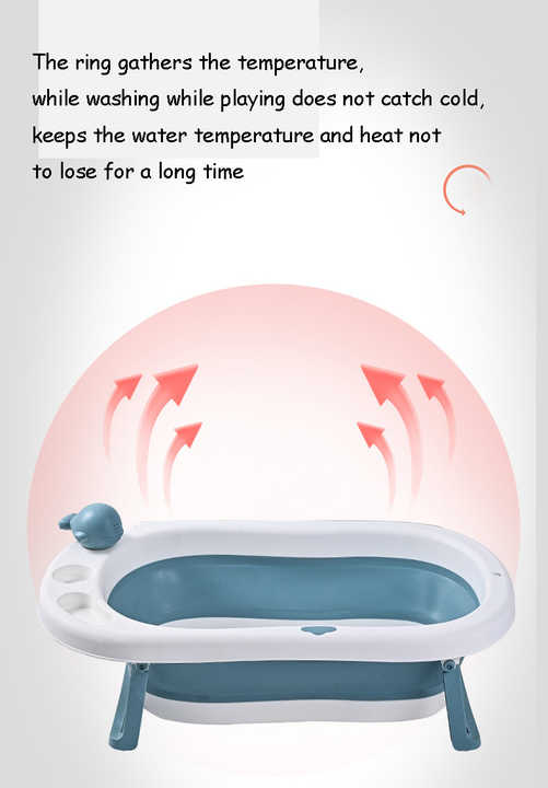 Baby Supplies Easy Storage Plastic Portable Foldable Baby Bath Tub Set for Infants Bathing 