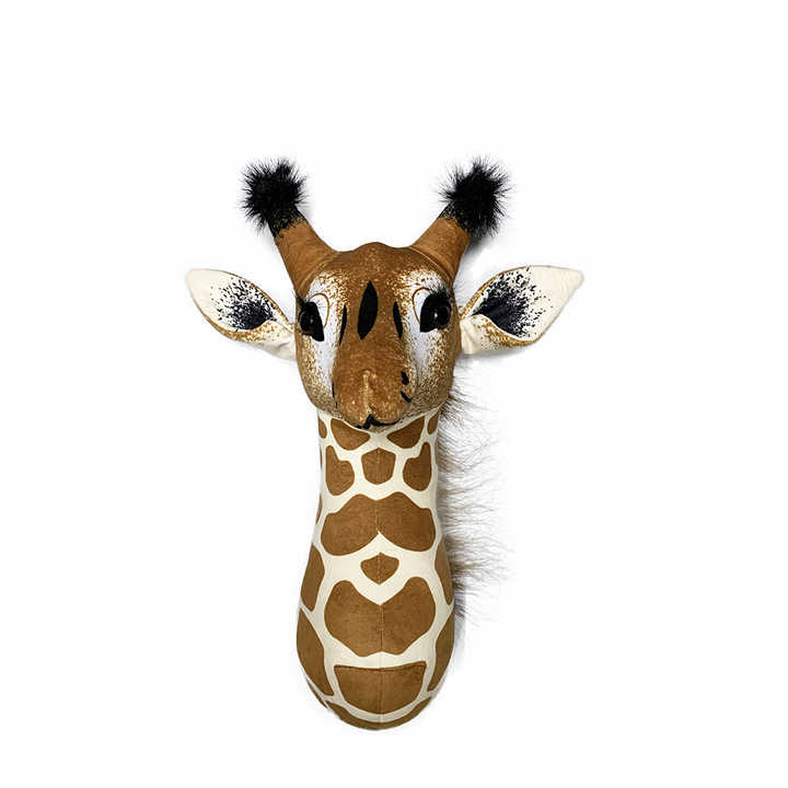 Realistic Giraffe Animal Head for Kids Room Wall Decor, Stuffed Animal Toy 