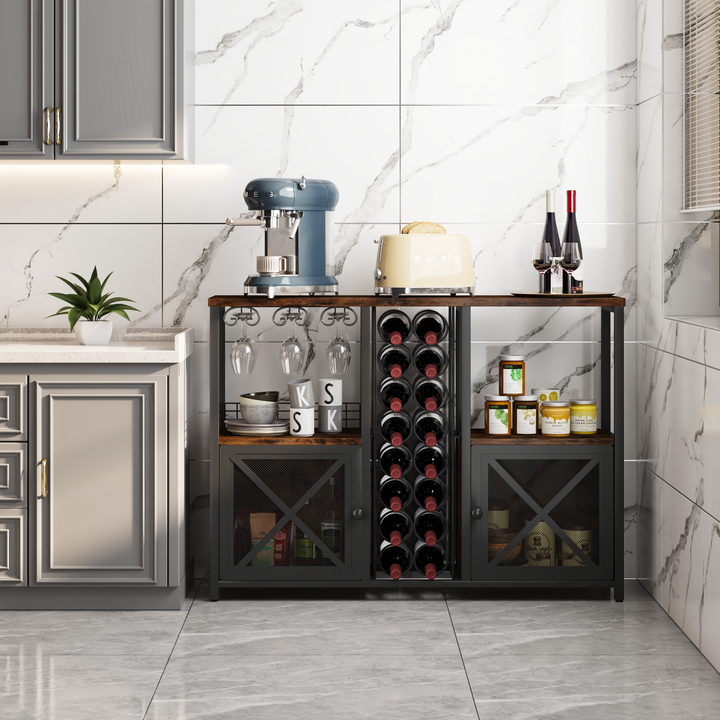 Modern Wooden Coffee Bar Cabinet Mini-خزانة قهوة خشبية