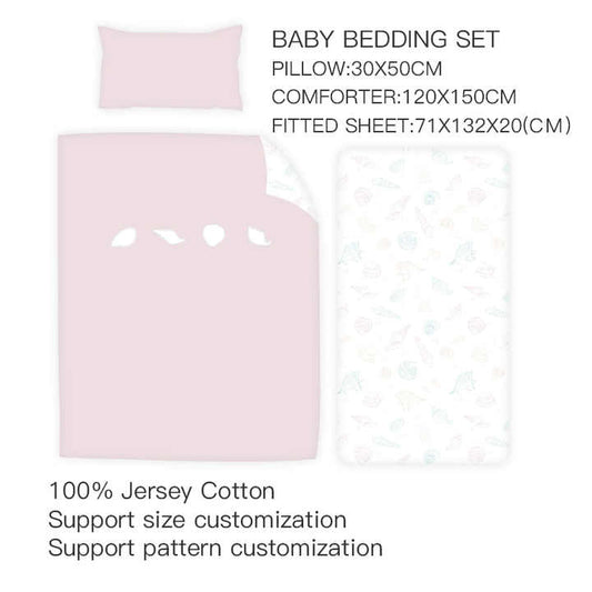 Soft Customizable Size Baby Sizes Included Bedding Set Cotton knitted comforter set, embroidered comforter, pillow, soft mattress