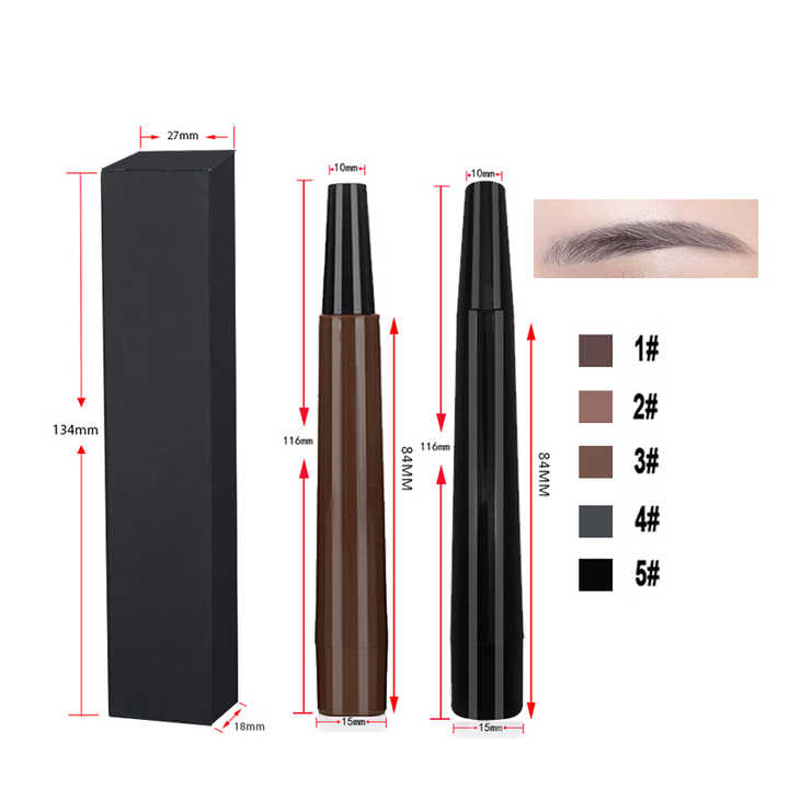قلم حواجب 4 شوكة قلم وشم يدوم طويلاً مقاوم للماء 4 Prong Eyebrow Pen Long Lasting Waterproof