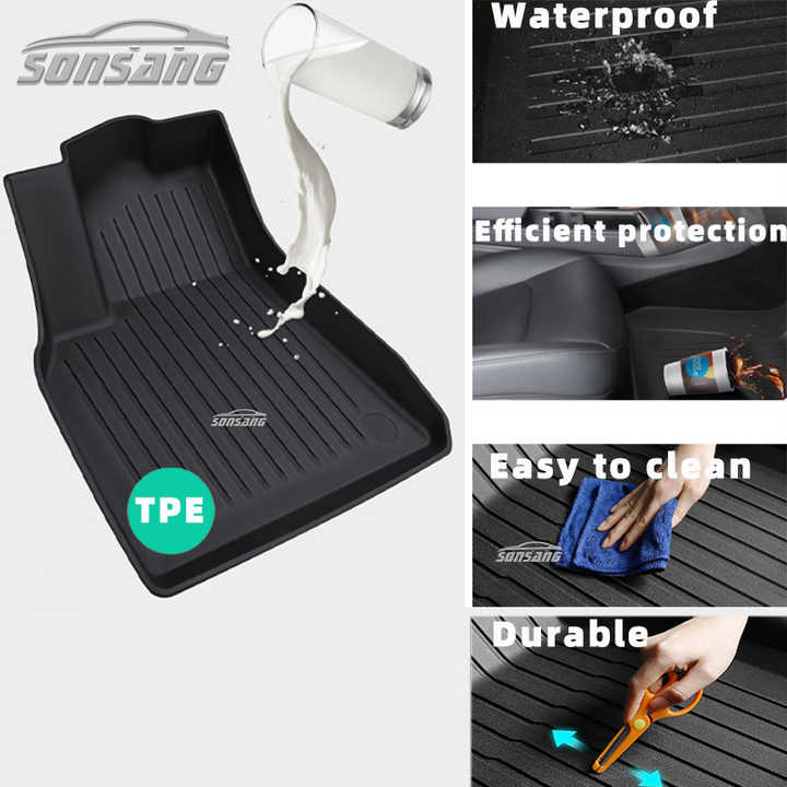Sunsang Guangzhou Car Mats Factory TPE Car Floor Mats for Tesla Model Y 5d 
