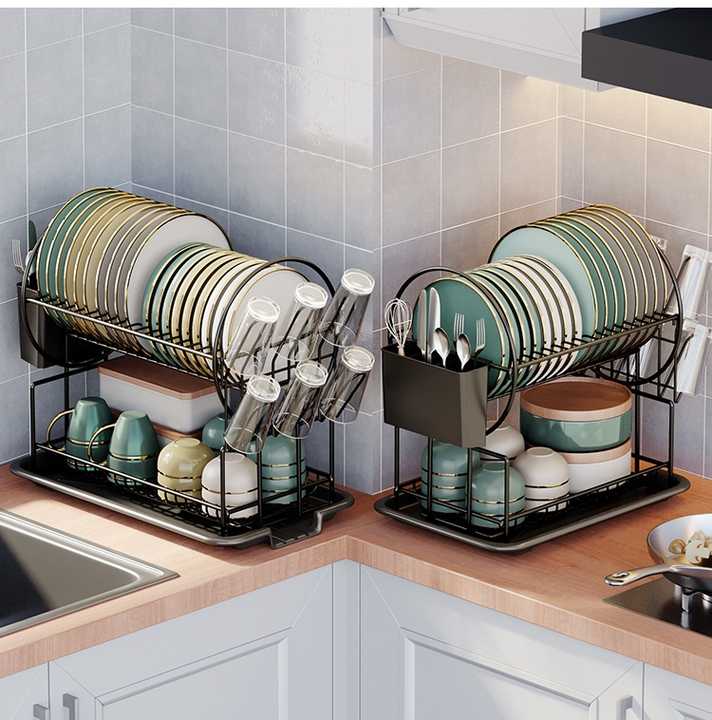 High Quality 2-Tier Kitchen Storage Dish Rack Multifunctional Storage Rack Dish Rack 