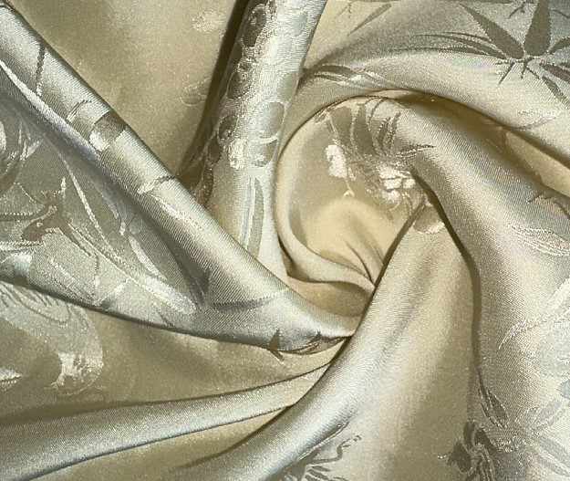 Custom White Silk Jacquard 