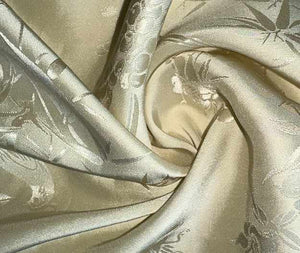 Custom White Silk Jacquard 