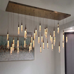Creative copper raindrop chandelier 