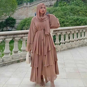 عباية سودا  شيفون سادة مفتوحة