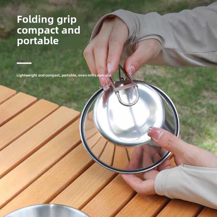Portable Stainless Steel Outdoor Cookware, Foldable 