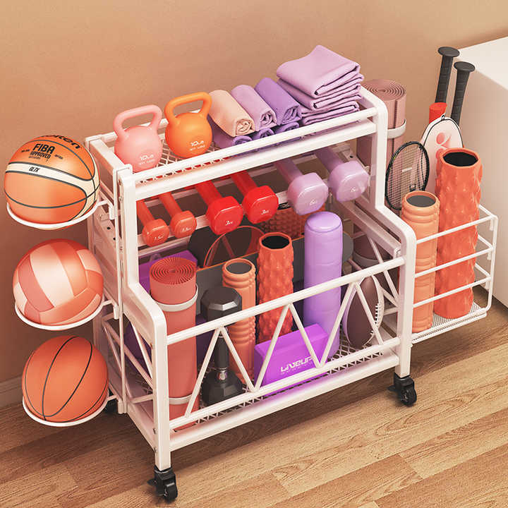 Removable Home Yoga Mat Basket Indoor Fitness Supplies Simple Metal Basketball Storage Rack 