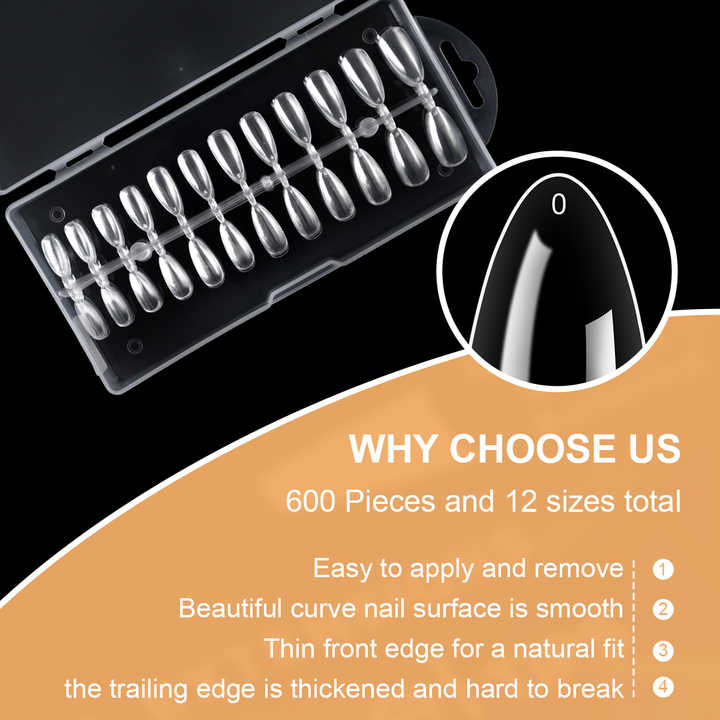 اظافر صناعية شفافه - transparent artificial nails