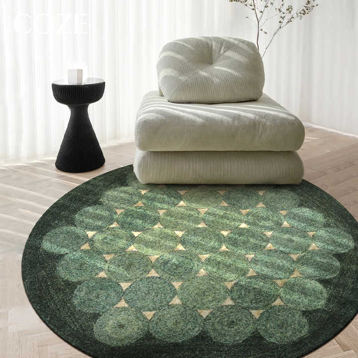 Original design color block round living room rug round living room Nordic style living room carpet and simple bedroom blanket 
