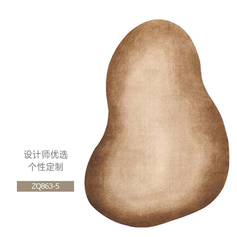 Irregular and unique shaped wool rug specially made for the living room 
