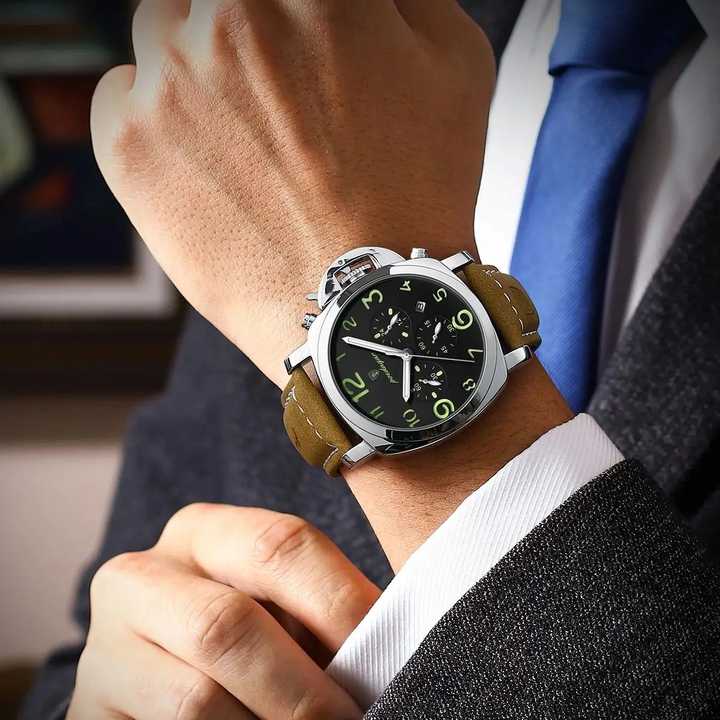 POEDAGAR Luxury Men's Quartz Waterproof Watch 