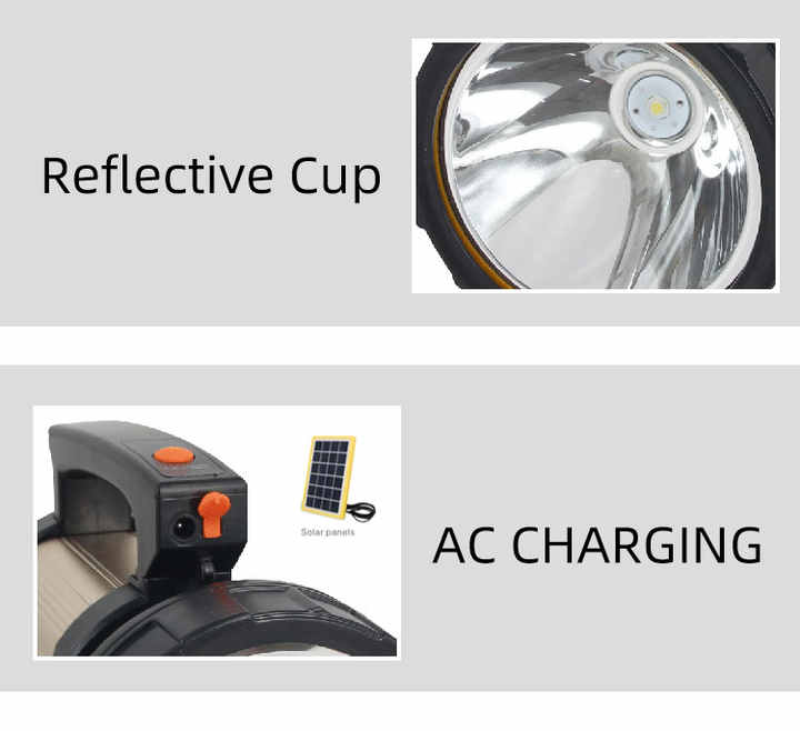 مصباح بحث من الألومنيوم قابل لإعادة الشحن LED . TAIGEXIN Rechargeable Aluminum LED Searchlight SOS
