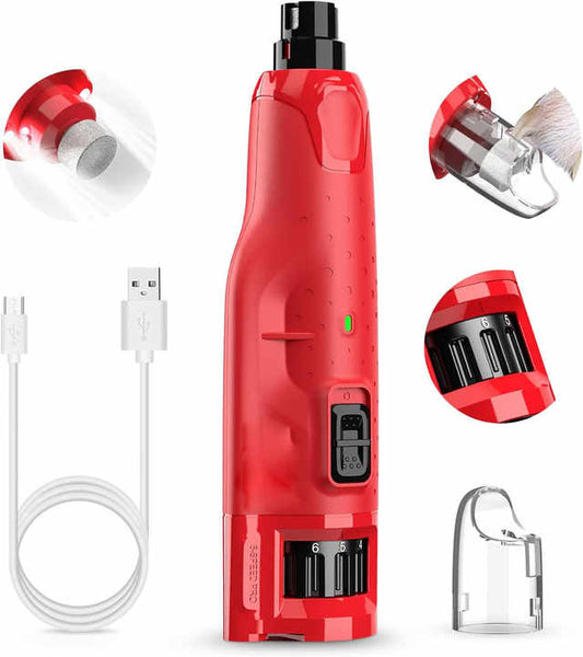 مطحنة أظافر كلاب هادئة- (45 ديسيبل) مطحنة . Quiet Dog Nail Grinder - (45dB) 6 Speed Grinder with 2