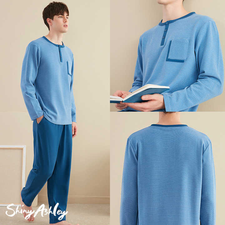 Men's Warm Autumn Winter Pajamas, Sleepwear. 