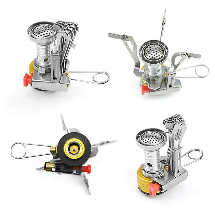 Jetshark Outdoor Hiking Portable Folding Gas Stove Burner s With Piezo Ignition Integrated MINI Stoves موقد غاز محمول قابل للطي من Jetshark للمشي لمسافات طويلة في الهواء الطلق مزود بإشعال كهربائي مدمج ومواقد صغيرة