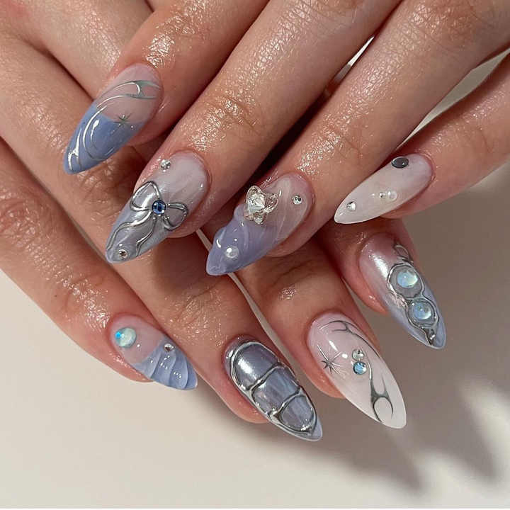 Popular 3D Bow French False Nails 