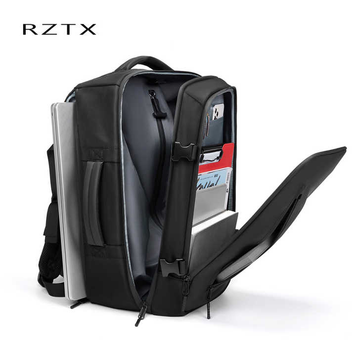 Black Men's Expandable Multifunctional Outdoor Backpack 