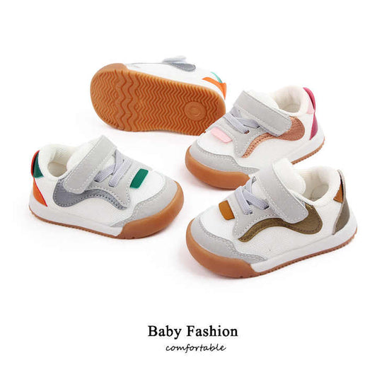 أحذية أطفال للربيع والخريف ، أحذية بيضاء شبكية . Spring and Autumn Baby Shoes, White Breathable Mesh