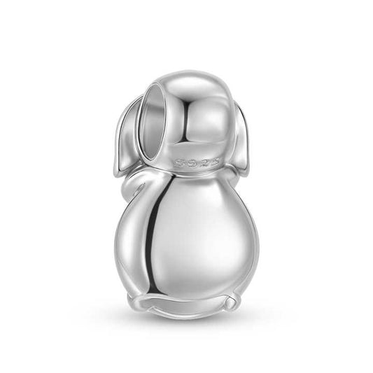 Rabbit Charm Authentic 925 Sterling Silver -سحر أرنب قصير الأذن