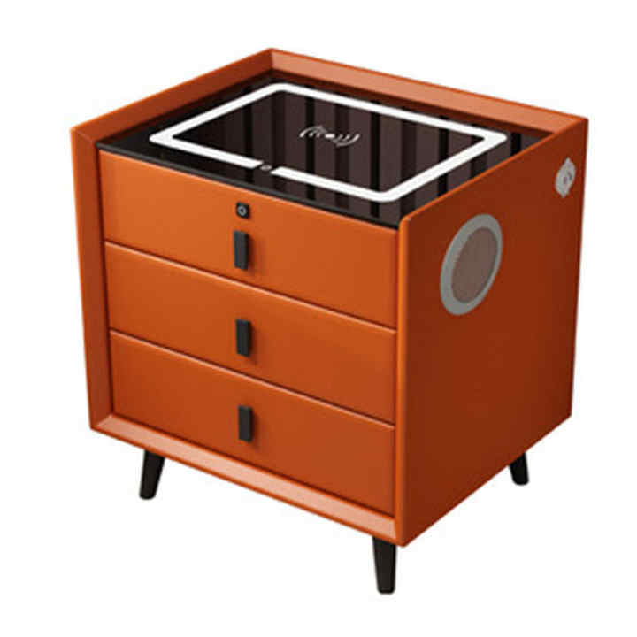 Modern Simple Solid Wood Smart Table Smart Nightstand Wholesale Cheap Bedroom Furniture Storage Drawer Smart Side Table 