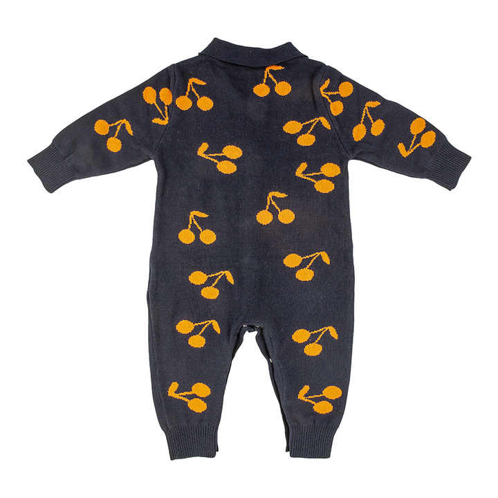 Cotton Jacquard Knitted Romper Jumpsuit 