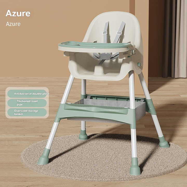 Easy Fold Adjustable High Chair for Baby Feeding/Unique Portable Plastic Baby Dining Chair with Wheels 