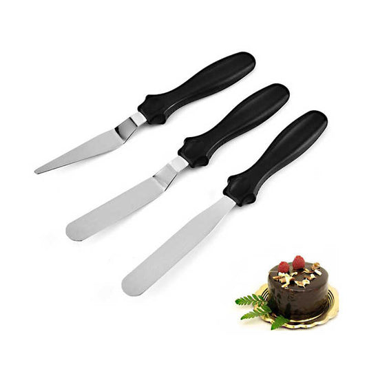 مجموعة من سكين كريمة الكيك وملعقة ومكشطة  - set Cake Cream Knife Spatula Stainless