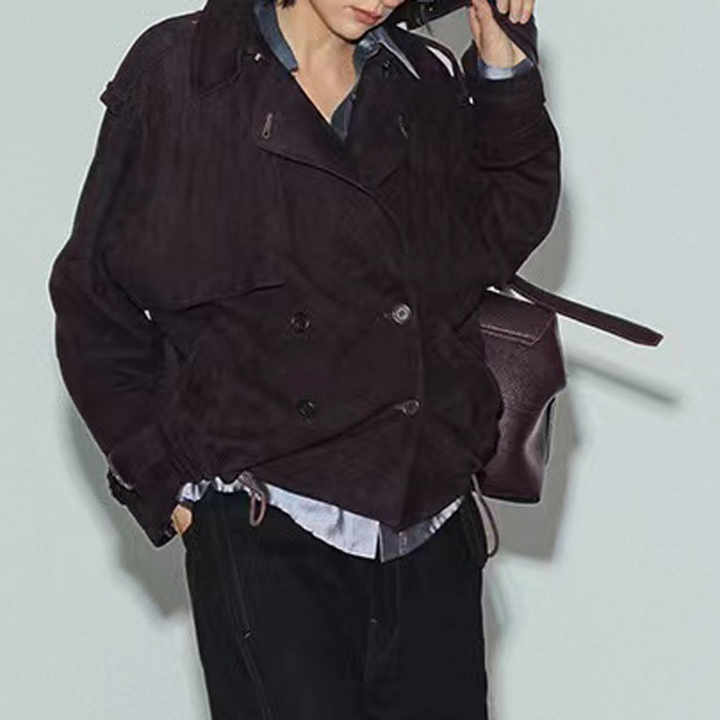 Jancoco New Arrival Cropped Motorcycle Leather Coat.  معطف جلدي قصير جديد من Jancoco للدراجات النارية، جاكيت جلد