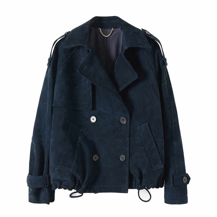 Jancoco New Arrival Cropped Motorcycle Leather Coat.  معطف جلدي قصير جديد من Jancoco للدراجات النارية، جاكيت جلد