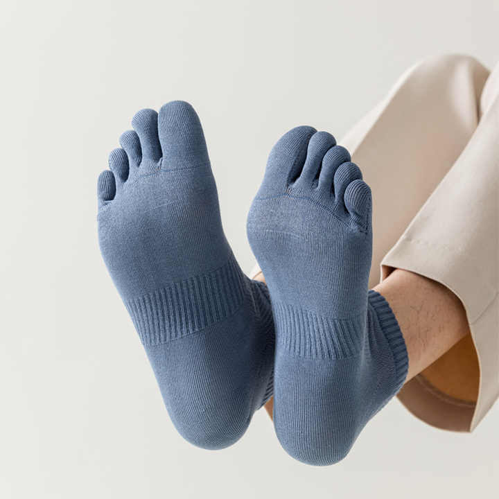 Women's 5 Toe Bamboo Cotton Socks Custom Japanese Breathable Five Toe Ankle Socks Comfortable Black Five 