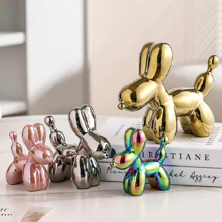 Electroplated ceramic home figurines 