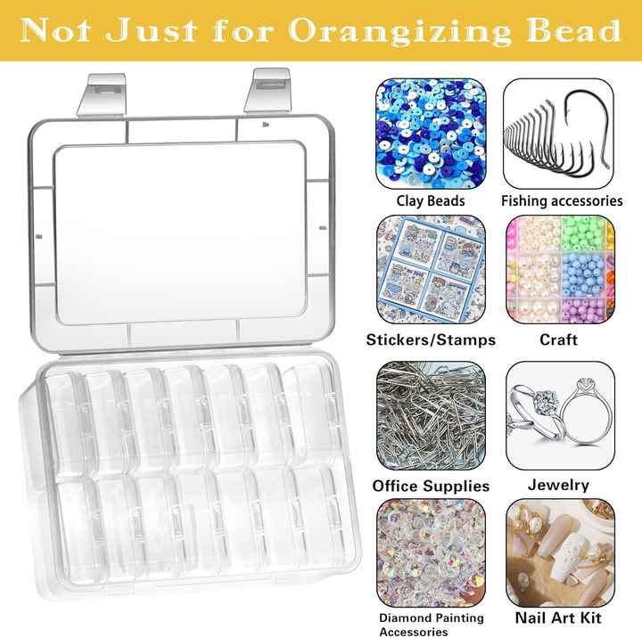 منظمات حبة صغيرة 15 قطعة حقائب تخزين بلاستيكية حاويات صغيرة مع حقيبة توريد حرفية 15 Pieces Small Bead Organizers Plastic Storage Bags Small Containers with Craft Supply Bag