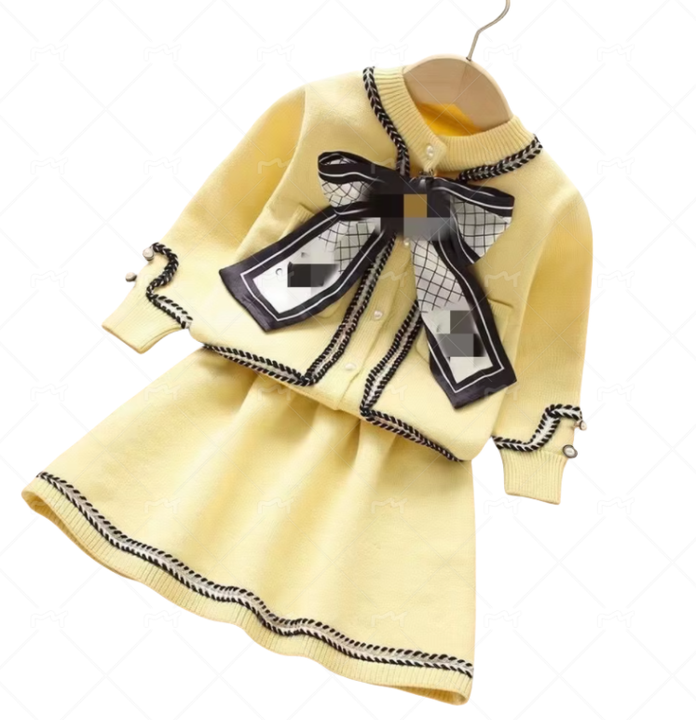 Girls Plaid Stwear+Skirt Sets Children's 