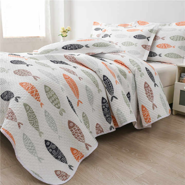 منسوجات منزلية 3 قطع أغطية سرير مجموعات . Home Textiles 3 Pieces Bed Covers Quilt Sets Home Bedspread Printed Bedclothes Set