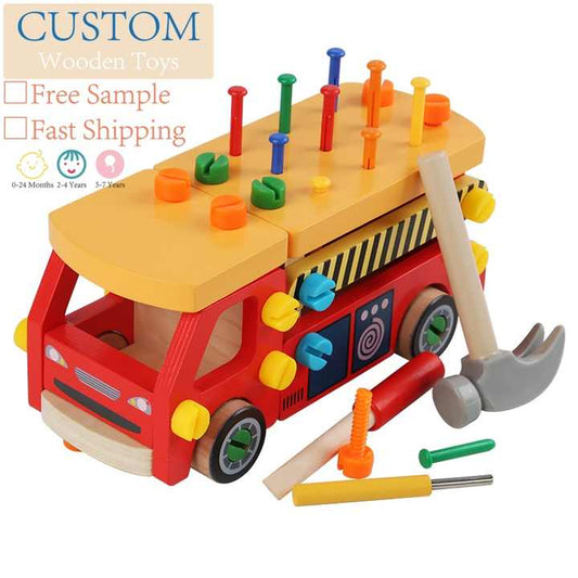مجموعة ألعاب الأطفال الخشبية المكونة من  Wooden children's play set consisting of nuts and