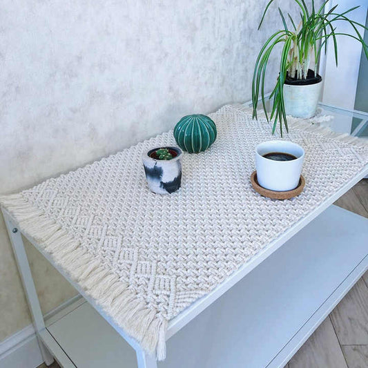 Kitchen Boho Decor Reversible -مفرش طاولة بتصميم