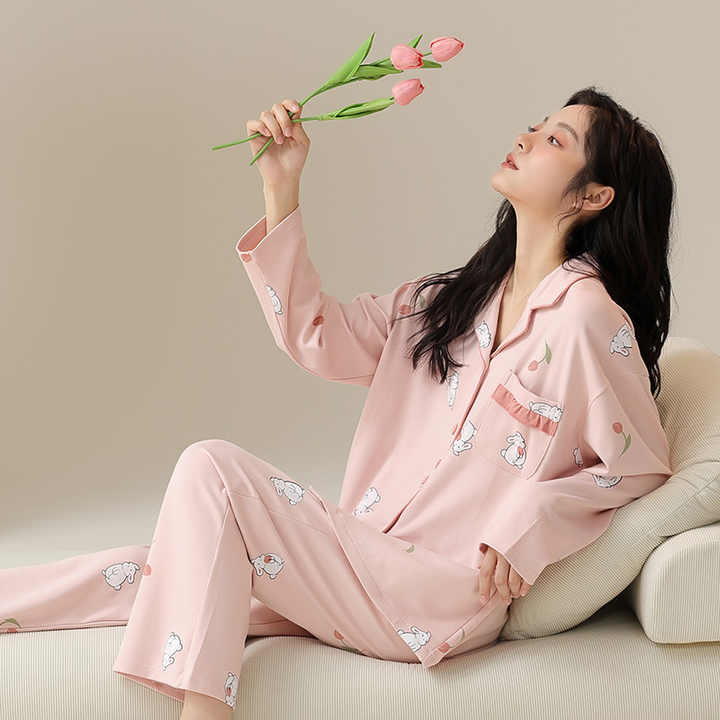 Women's Sleepwear Long-sleeved-ملابس نوم نسائية