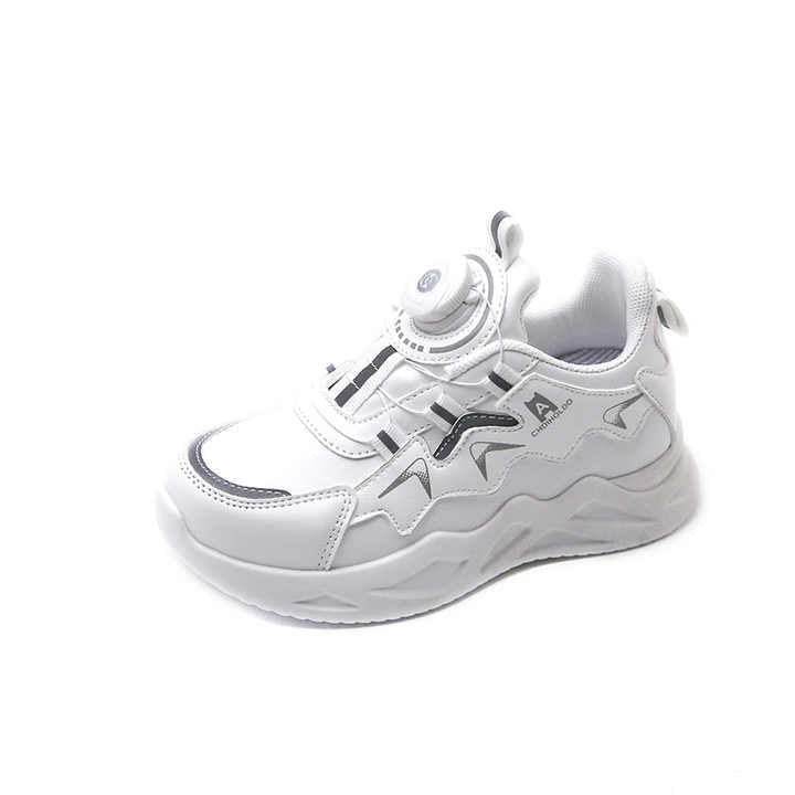 أ . حذية رياضية جلدية عالية الجودة للأطفال مقاومة . High Quality Children's Leather Waterproof Sneakers Big