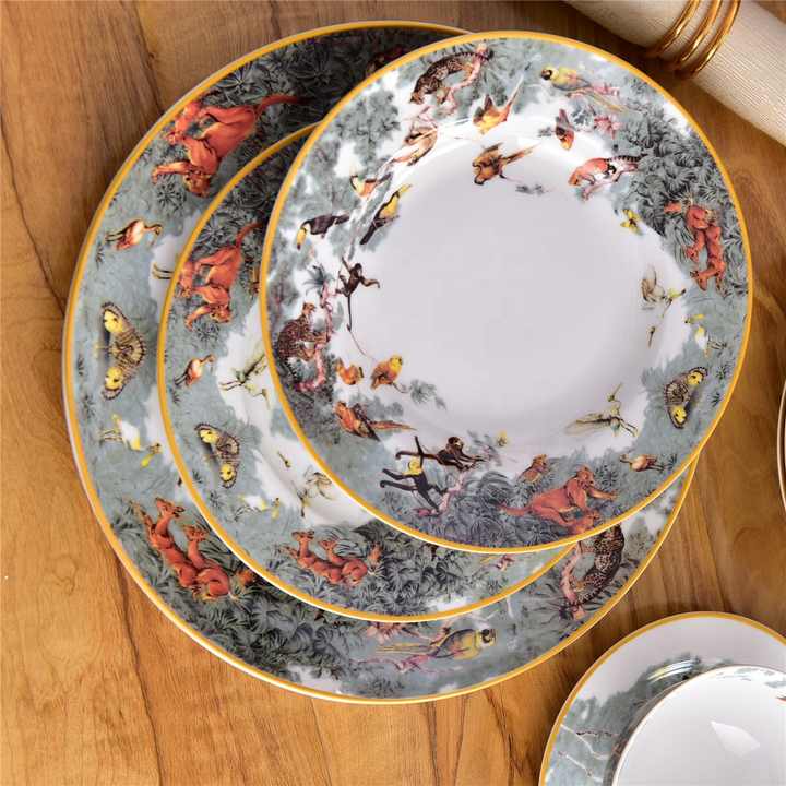 Serving utensils plates 