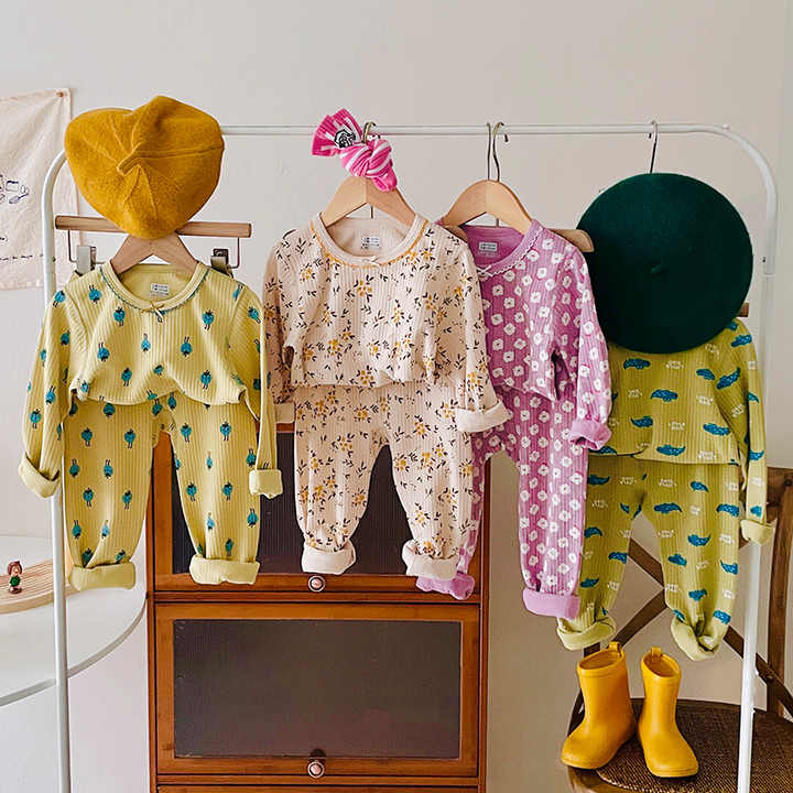 High Quality Cute Character Kids Sleepwear Pajamas for Girls 100% Organic Cotton Cotton Kids Sleepwear PJ Set 