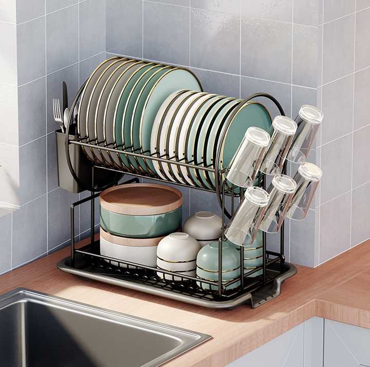 High Quality 2-Tier Kitchen Storage Dish Rack Multifunctional Storage Rack Dish Rack 