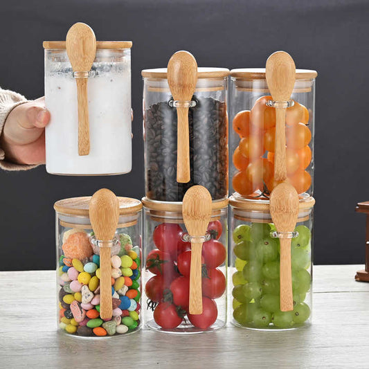 مجموعة أوعية زجاجية لتخزين- Glass storage container set