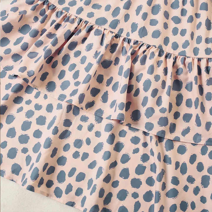 Conison Spring Summer New Mother and Baby Clothes Polka Dot Long Sleeve Slim Fit Mother and Daughter Matching Outfits 