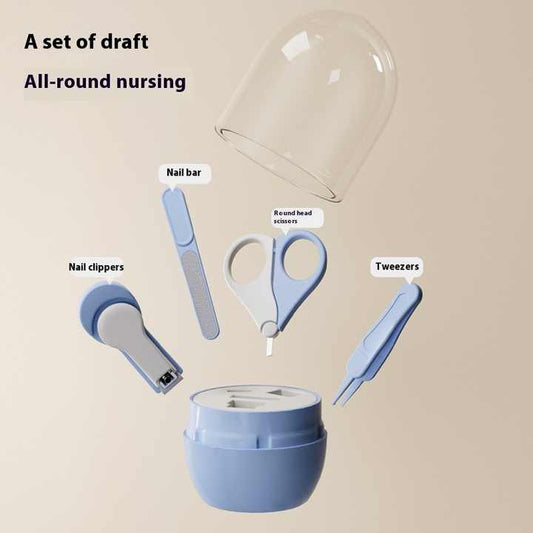 طقم مقص أظافر للعناية بالأطفال مكون من 4 قطع مضاد للقرص للأطفال الصغار وتقليم الأظافر Children's nail scissors kit consisting of 4 anti -tablets for young children and trimming nails