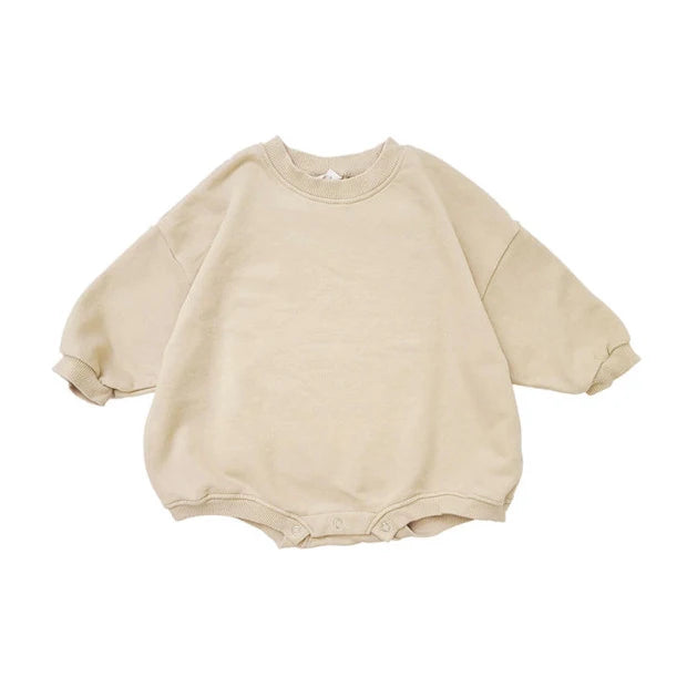 سويت شيرت رومبير طفل صغير بأكمام طويلة  -  Baby Girl Boy Sweatshirt Romper Toddler