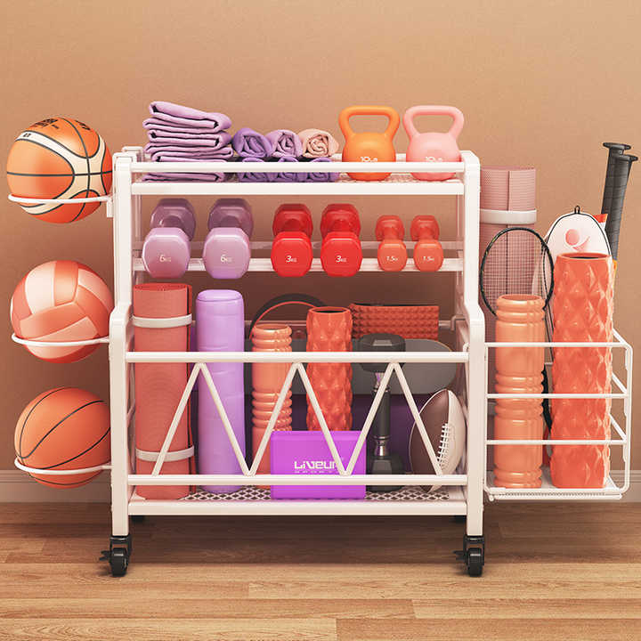 Removable Home Yoga Mat Basket Indoor Fitness Supplies Simple Metal Basketball Storage Rack 